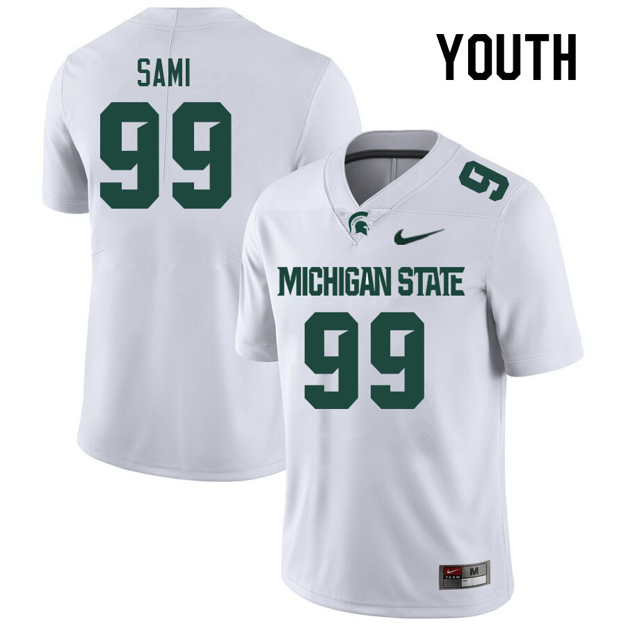 Youth #99 Jalen Sami Michigan State Spartans College Football Jerseys Stitched Sale-White